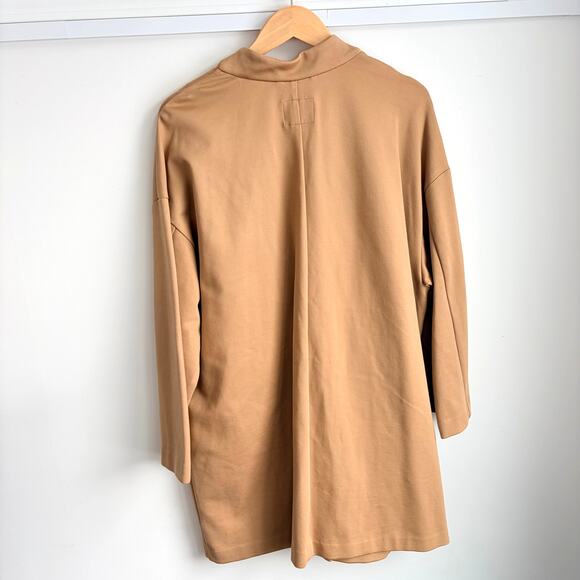 Old Navy NWT Long Line Cardi Coat XL Jacket Tan Camel Oversized Stretch Capsule - Picture 5 of 6